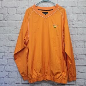 FootJoy Orange Windbreaker Jacket Size XL Pullover Cove Cay Golf Logo Activewear